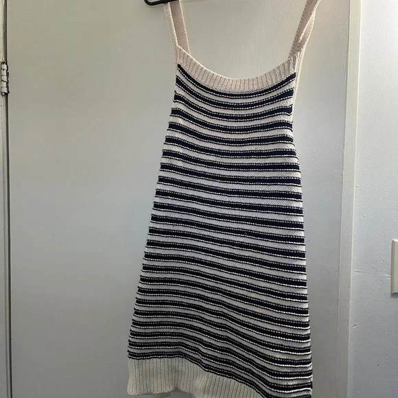Anthropologie Navy and Cream Striped Knit Dress - Picture 2 of 4